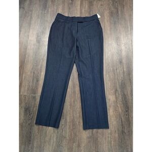 Investments Petites Blue Denim Look Straight Leg Dress Pants Womens 6P R Indigo